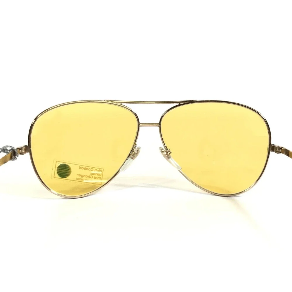 Vintage Serengeti Sunglasses 5123S Mens Gold Aviator Photochromic Kilimanjaro